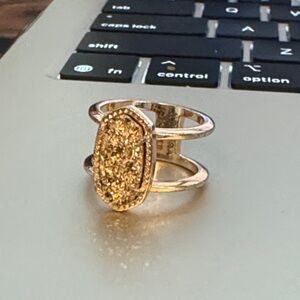 Kendra Scott Gold Druzy Ring SZ 6